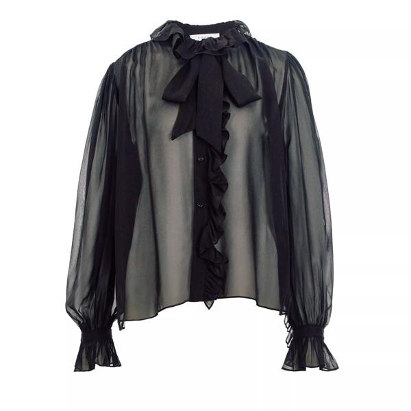 

Футболка ruffle front button up shirt bluse espm Frame, черный