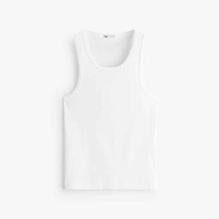 

Майка Zara Ribbed, белый