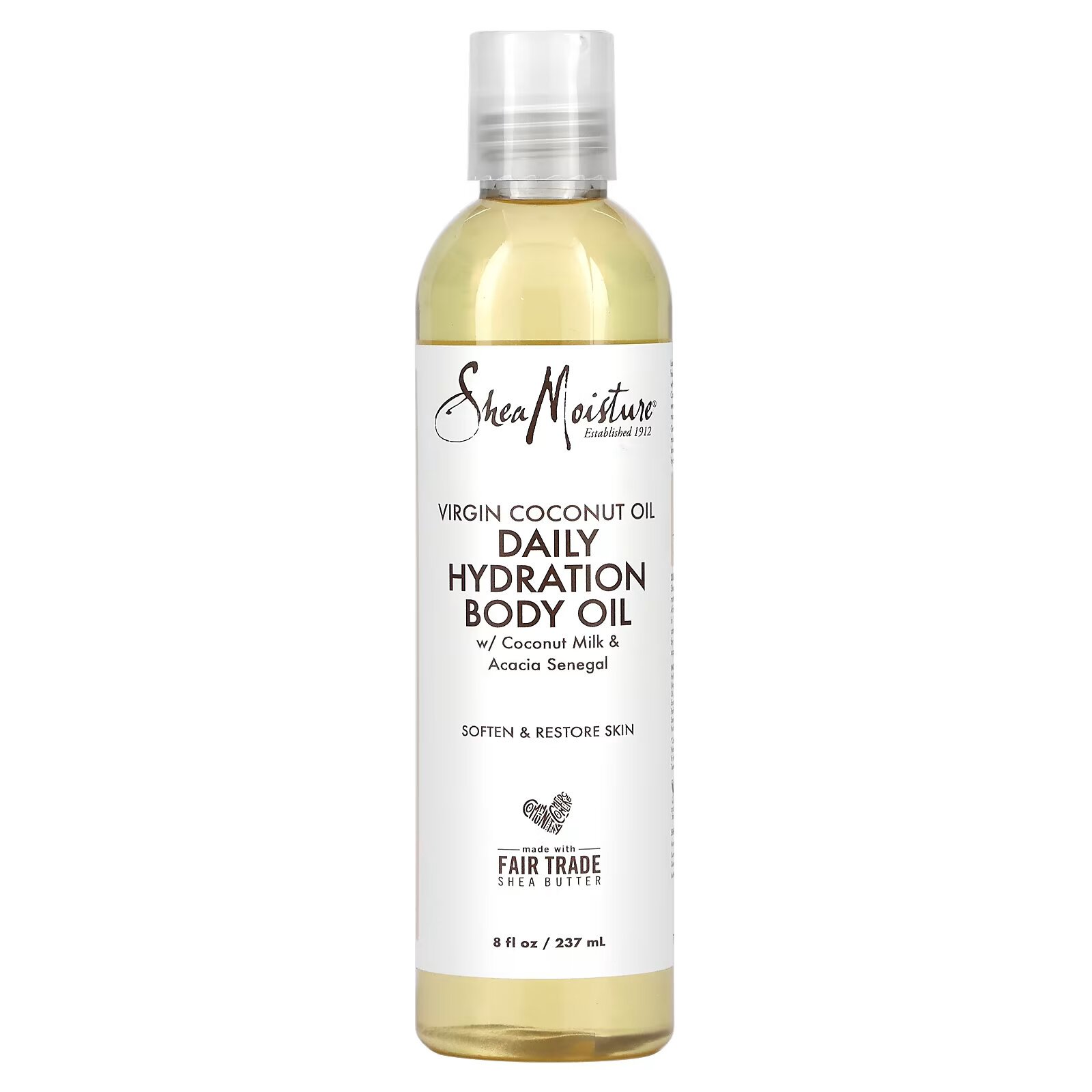 SheaMoisture, 100% кокосовое масло первого отжима, масло для тела для ежедневного увлажнения, 8 жидких унций (237 мл) - фото