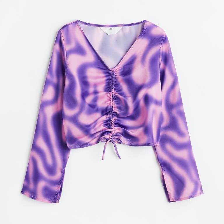 

Топ на шнурке H&M, розовый/фиолетовый