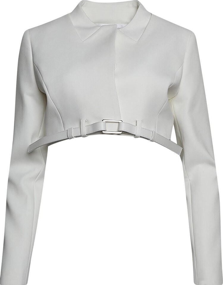 

Куртка Coperni Cropped Belted Jacket White, белый