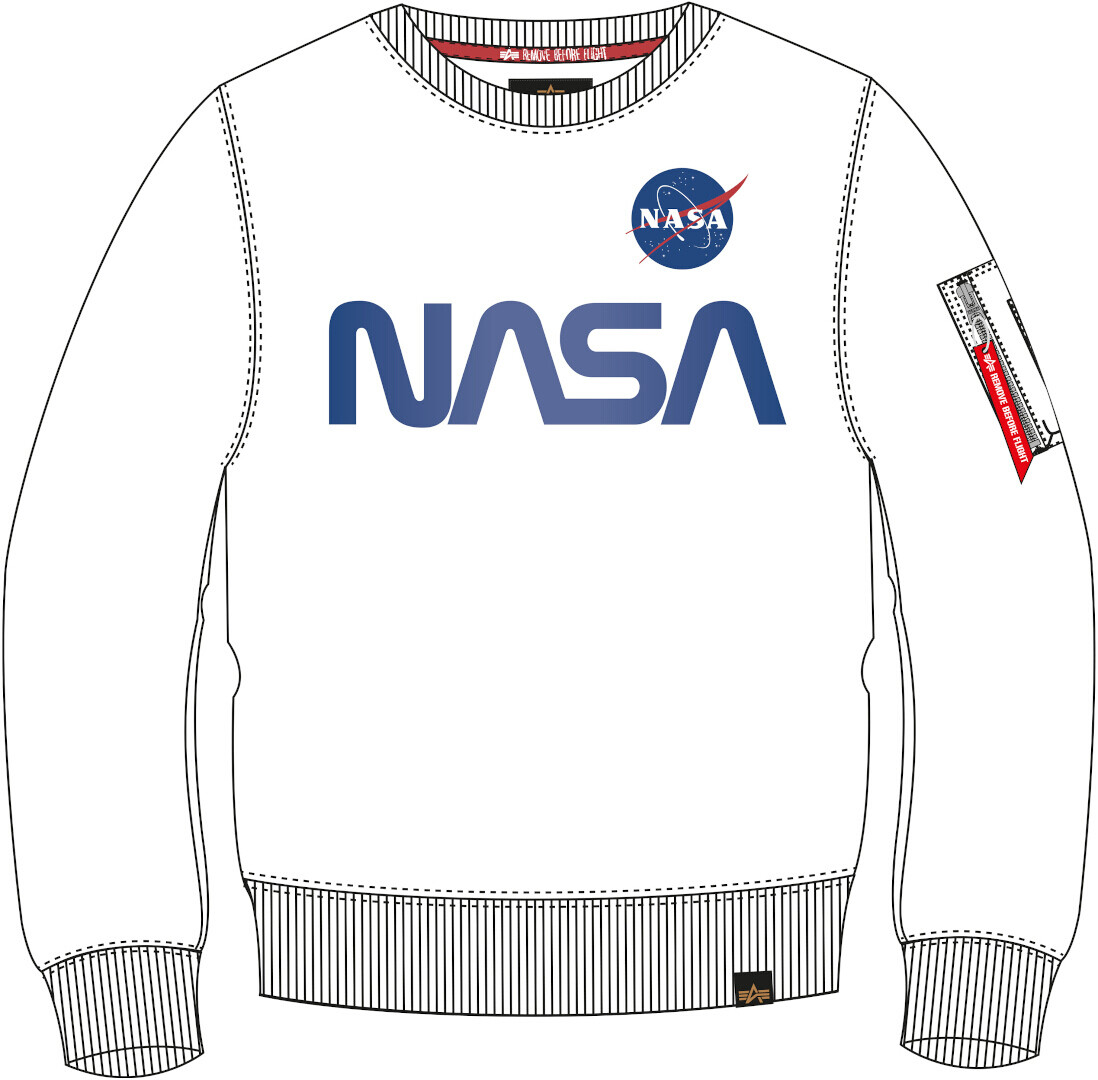 

Толстовка Alpha Industries NASA Reflective, белая, Белый