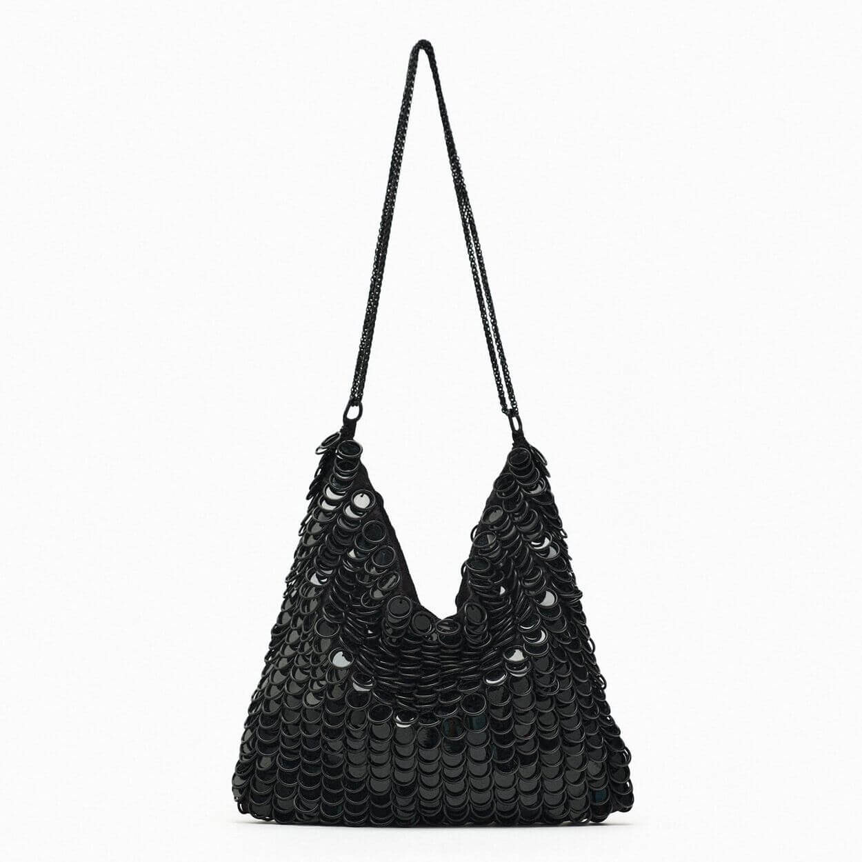 

Сумка Zara Beaded Shoulder Bag, черный