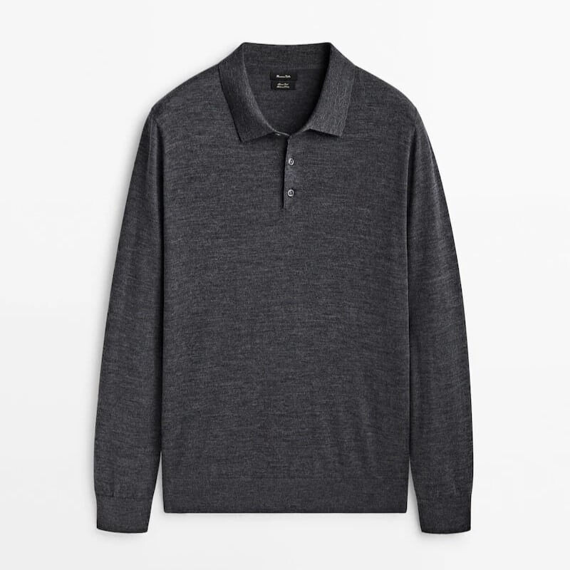 

Свитер-поло Massimo Dutti, серый