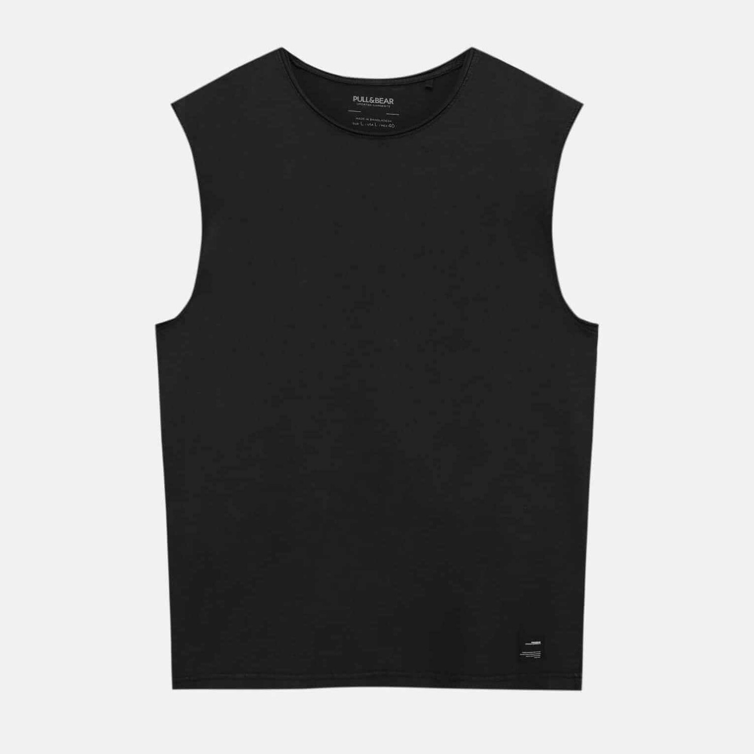 

Майка Pull&Bear Garment Dye With Wide Straps, черный