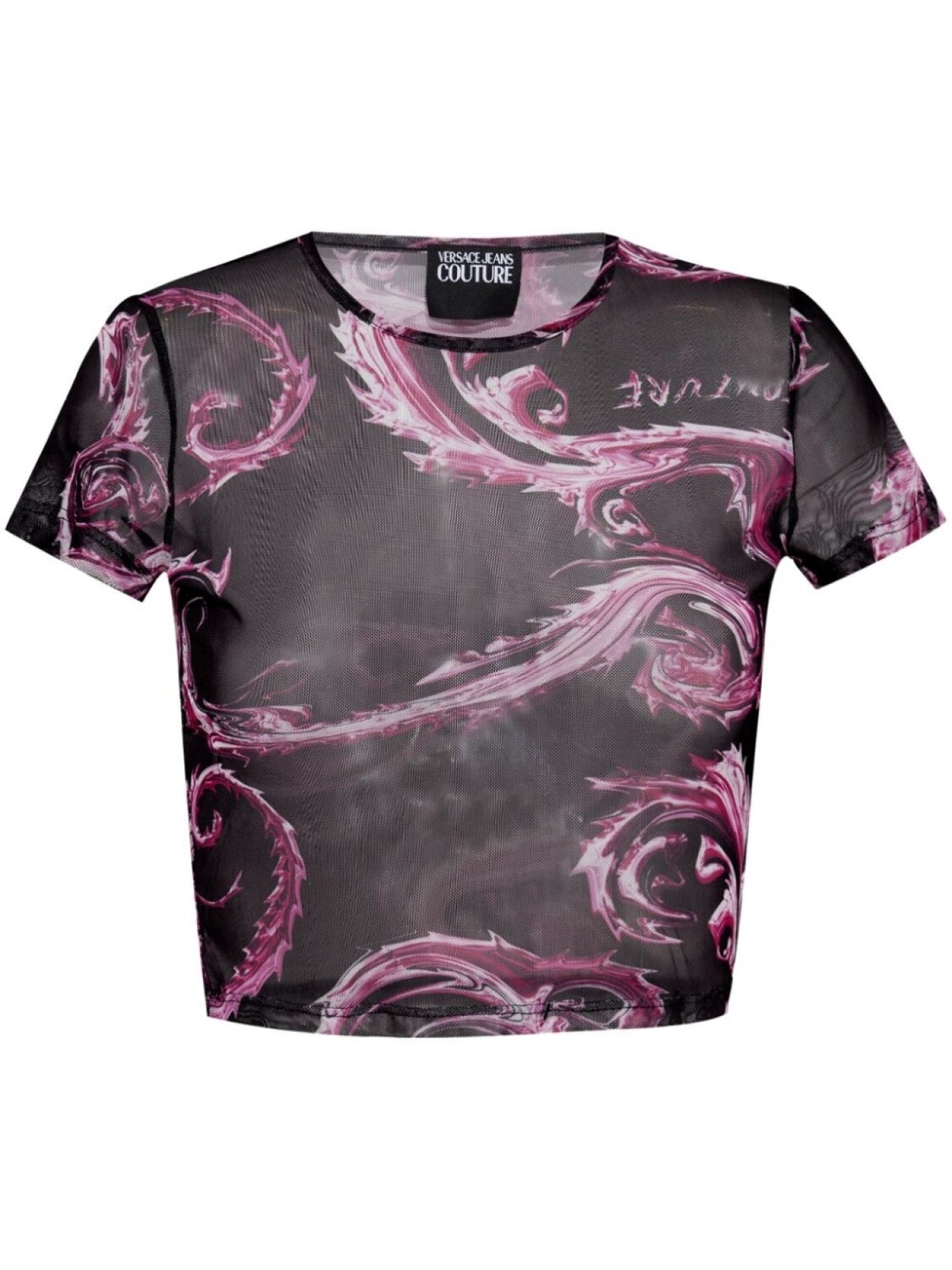 

Versace Jeans Couture укороченный топ с принтом Barocco, черный
