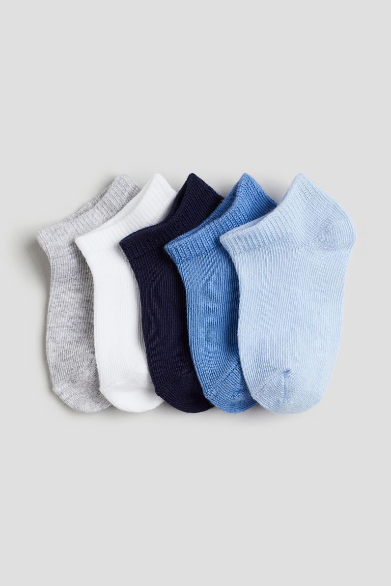 Упаковка из 5 носков-кроссовок H&M, синий носки 5 пар размер 36 42 бордовый синий голубой серый горчичный