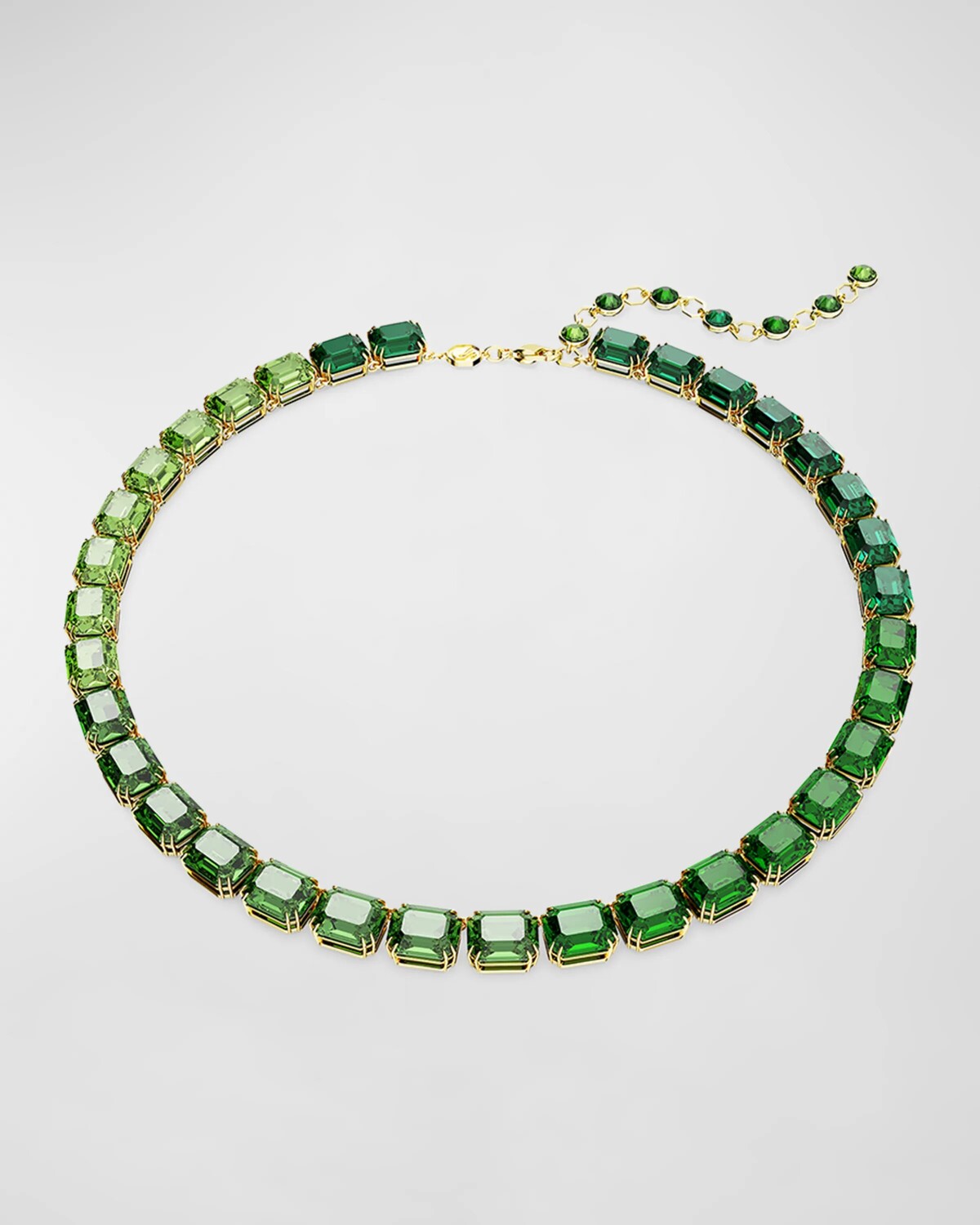 

Массивное колье Millenia с зелеными кристаллами золотистого цвета SWAROVSKI, цвет Green