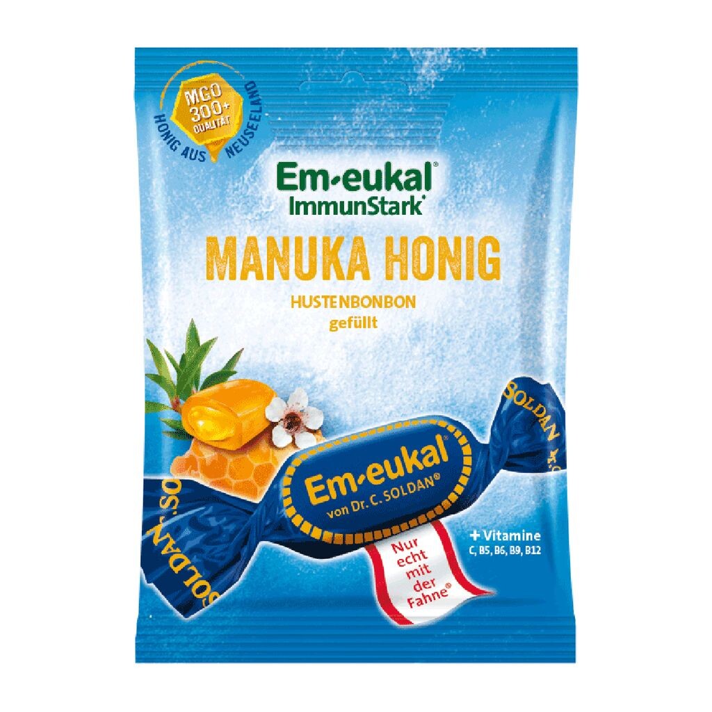 

Em eukal Manuka леденцы от кашля с медом и сахаром, 75 г Soldan