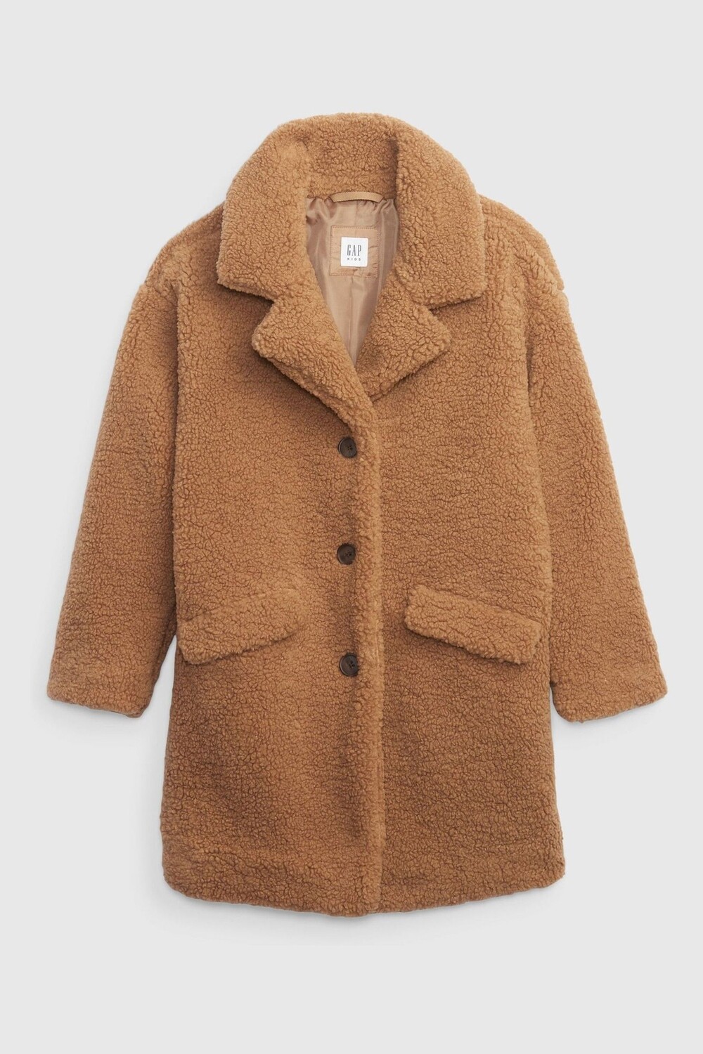 

Длинное пальто из шерпы Gap, коричневый