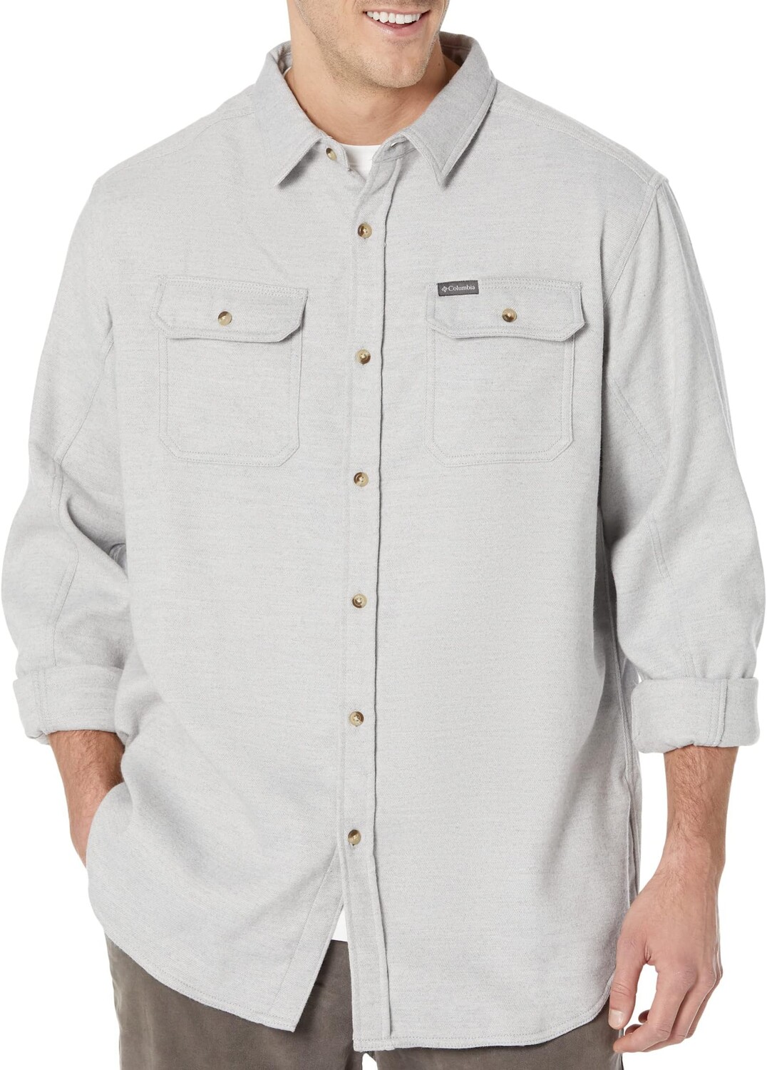 

Рубашка Big & Tall Deschutes River Heavyweight Flannel Columbia, цвет Columbia Grey Heather