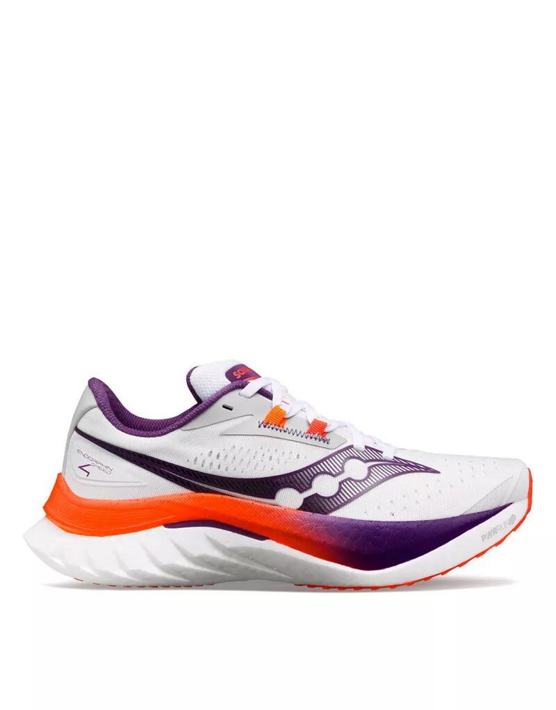 Бело-фиолетовые кроссовки для бега нейтрального цвета Saucony Endorphin Speed ​​4