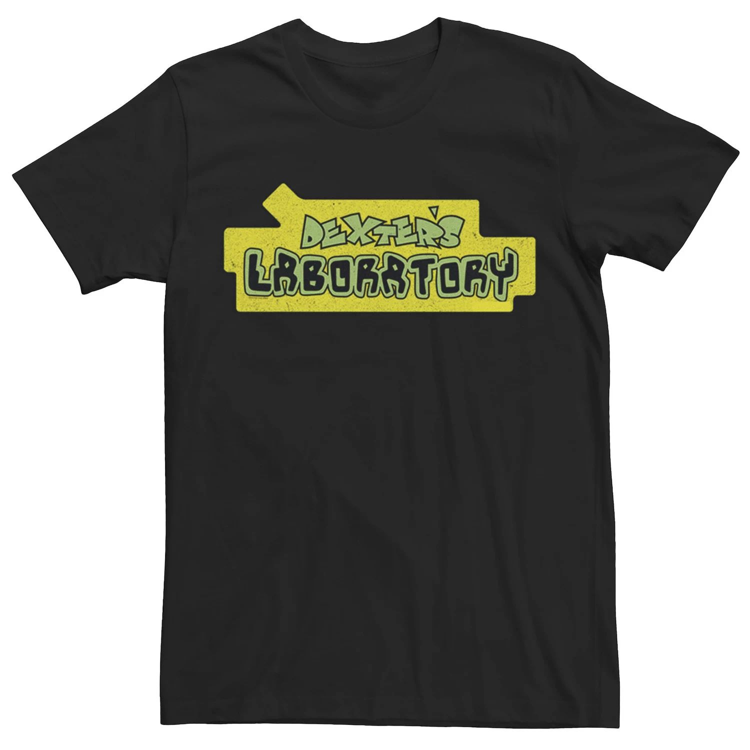 Мужская футболка с официальным логотипом Лаборатории Декстера Licensed Character, черный