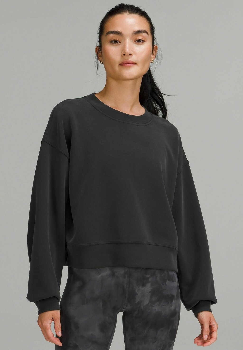 

Толстовка Perfectly Oversized Crop Crew lululemon, черный