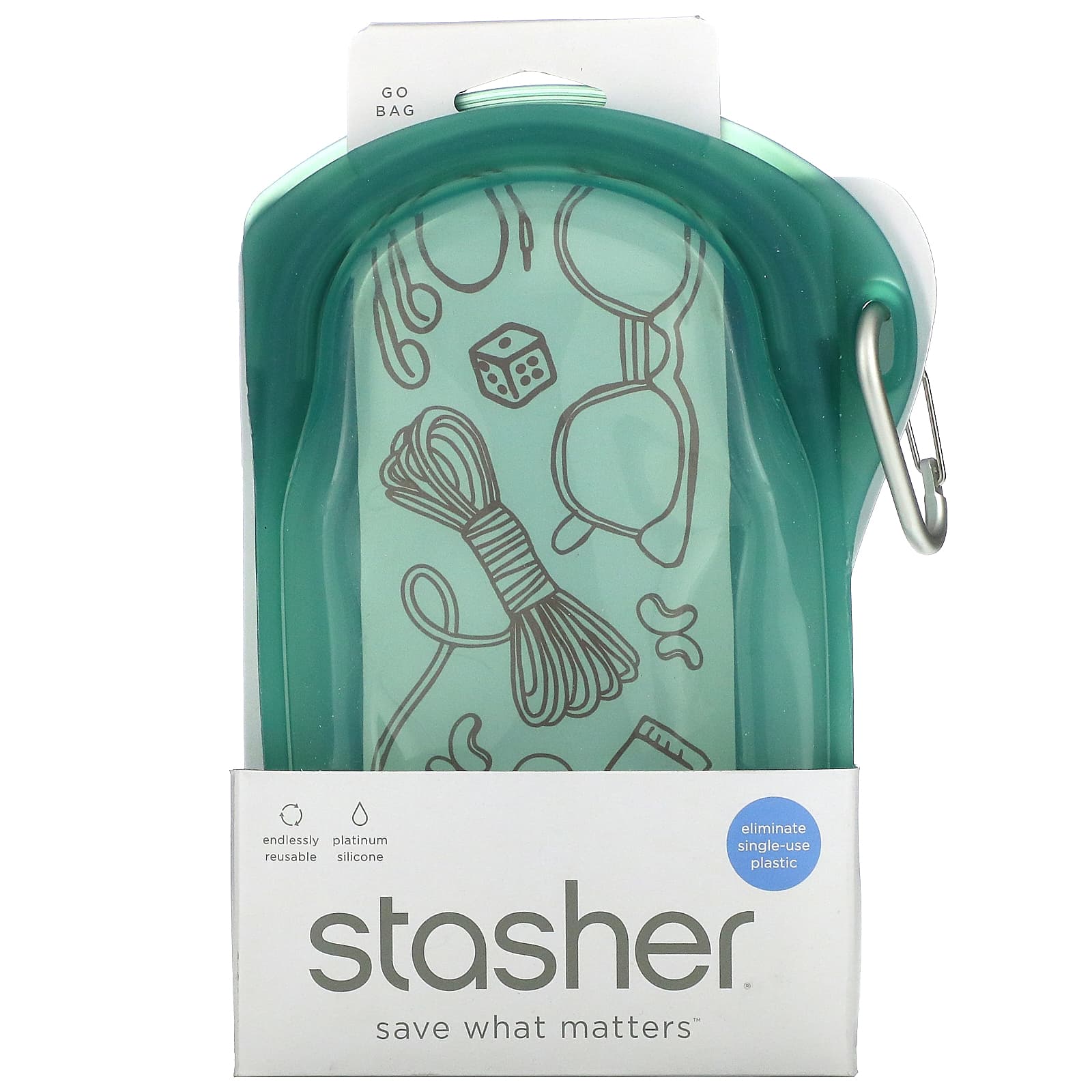 stasher stasher go bag зеленый 1 пакетик 532 мл 18 жидк унций Сумка Stasher Go Bag для хранения, зеленый