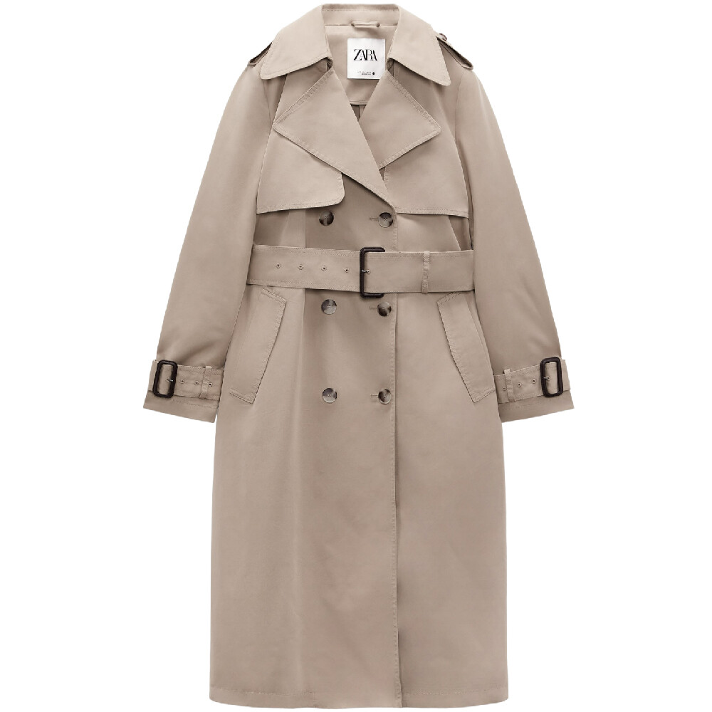 

Тренч Zara Fitted With Tabs, бежевый (Размер XS)