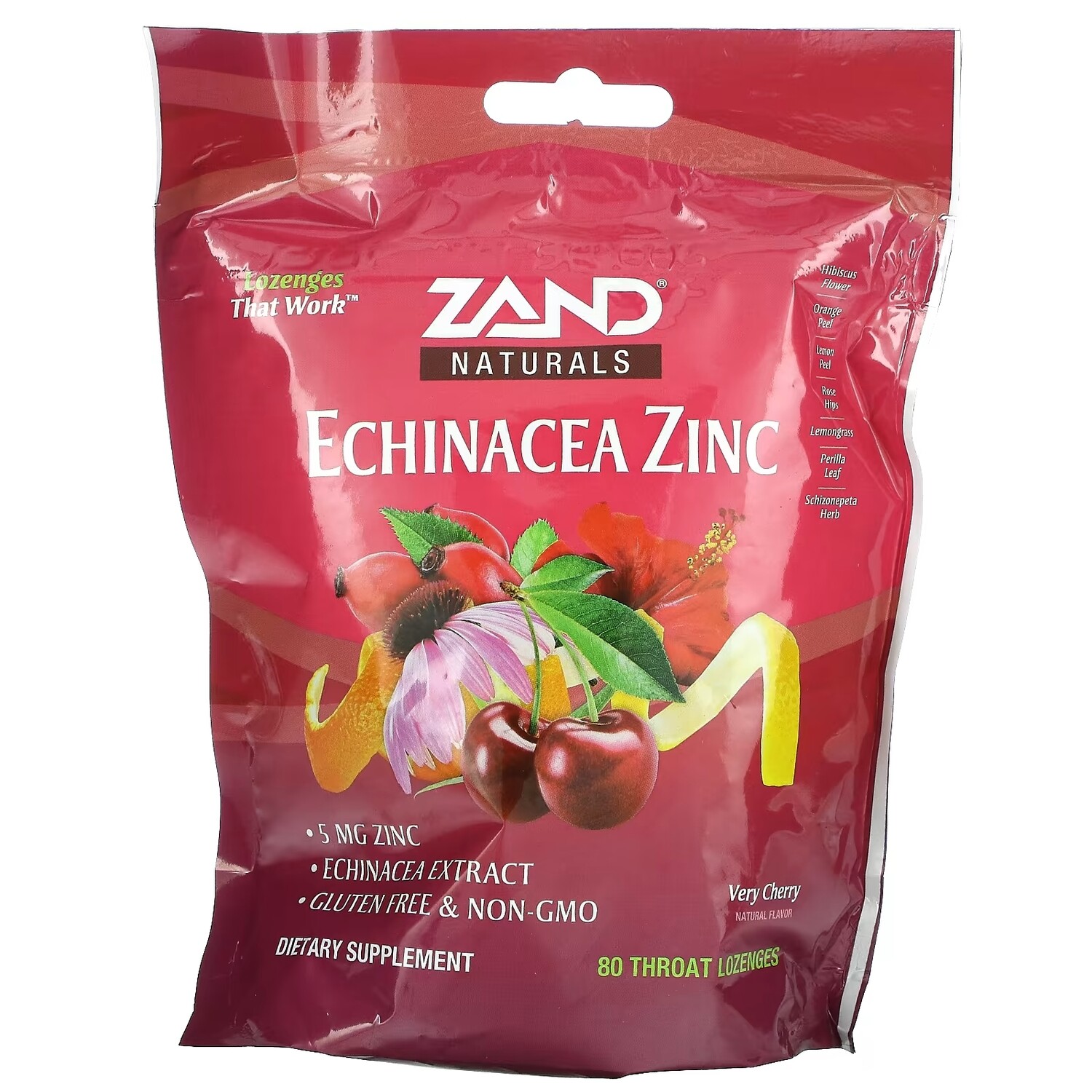 

Zand Herbalozenge травяные леденцы с эхинацеей и цинком вкус вишни, 80 леденцов