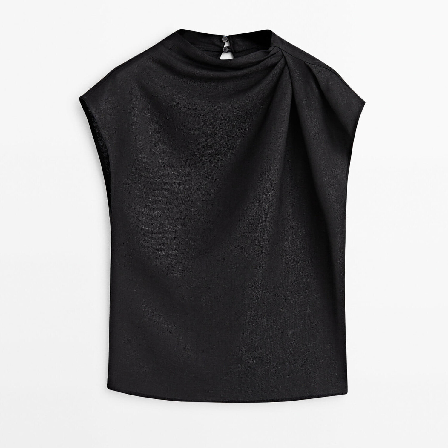 

Топ Massimo Dutti With Draped Shoulders, черный