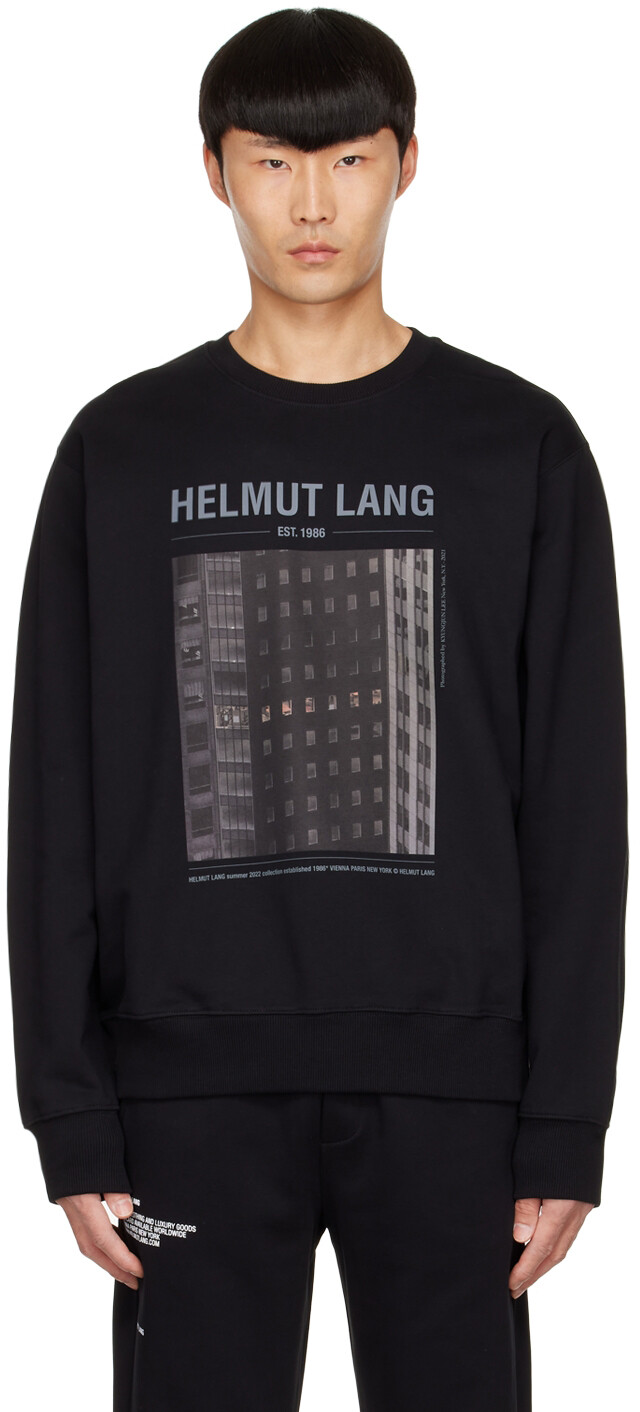 

Черный хлопковый свитшот Helmut Lang