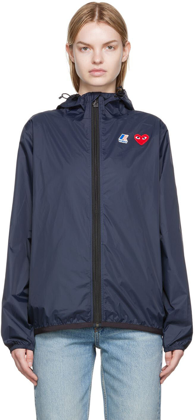 

Темно-синяя нейлоновая куртка K-Way Edition Comme des Garçons Play, Синий