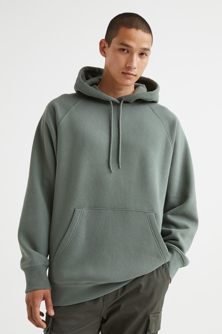 

Худи оверсайз H&M, темно-зеленый шалфей