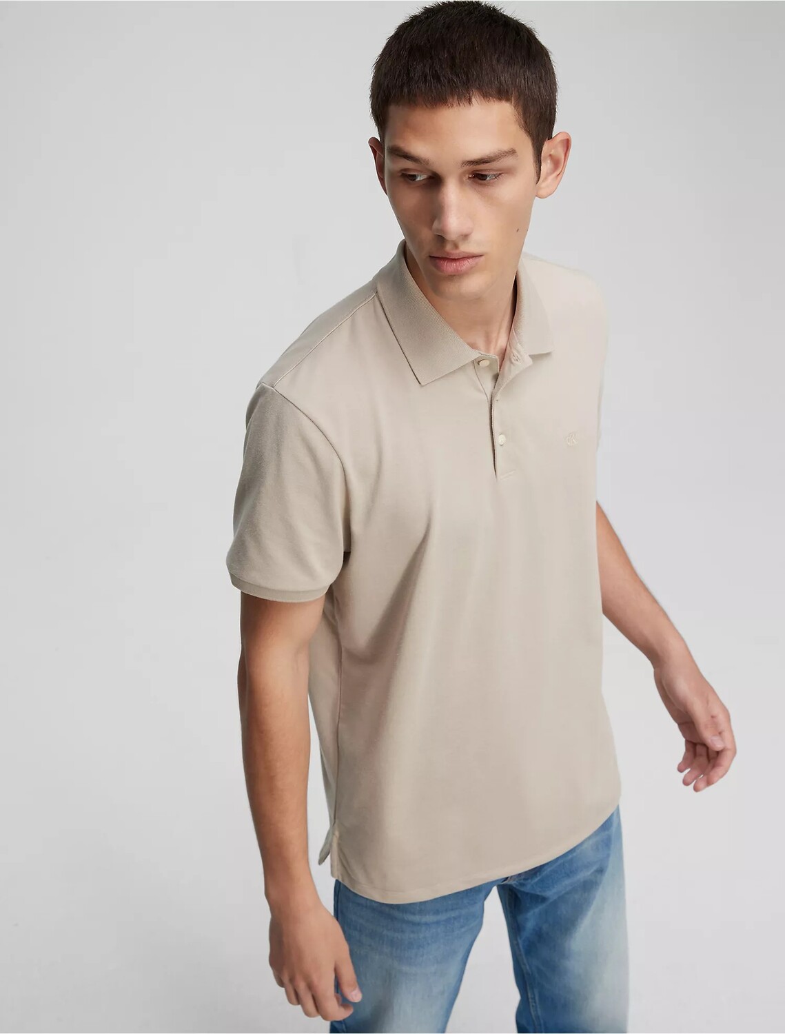 

Футболка поло Calvin Klein Solid, бежевый