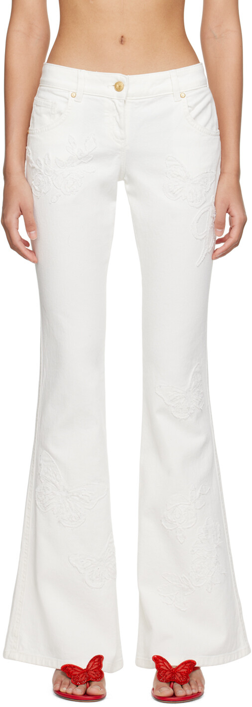 

Белые джинсы прямого кроя Blumarine