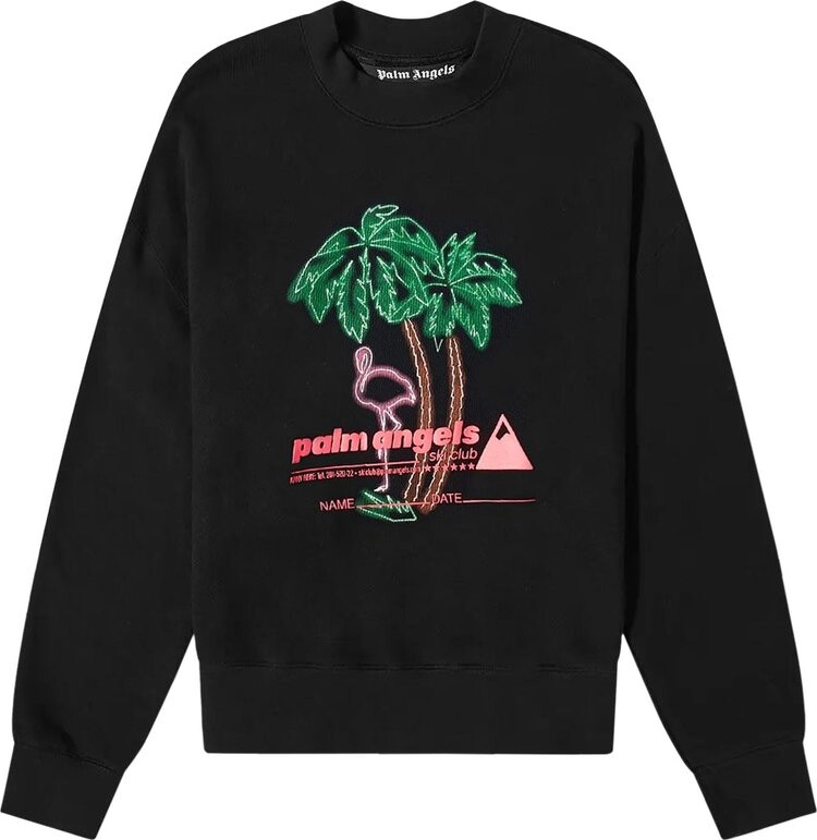 

Толстовка Palm Angels Ski Club Logo Print Sweatshirt 'Black/Multicolor', черный