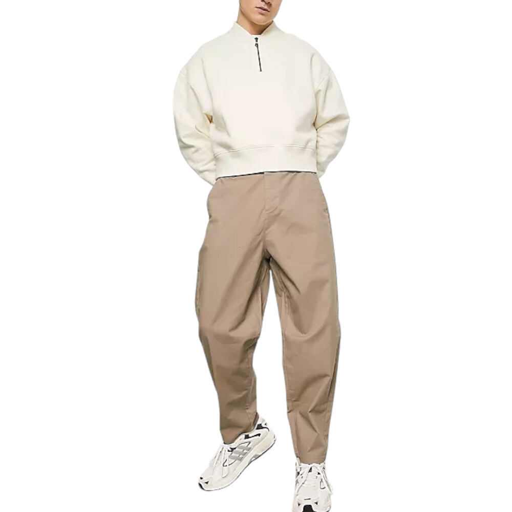 

Брюки Asos Design Oversized Tapered, бежевый