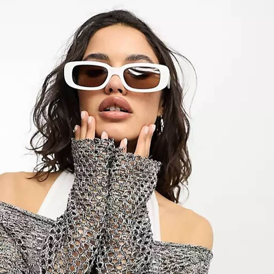 

Солнцезащитные очки Asos Design Mid Square, белый