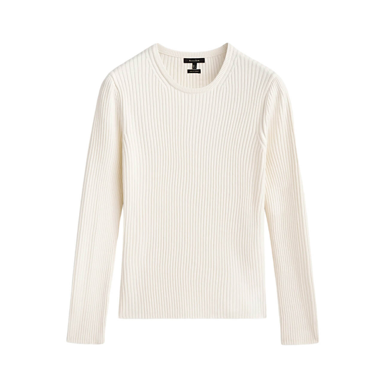 

Свитер Massimo Dutti Crew Neck Ribbed, кремовый