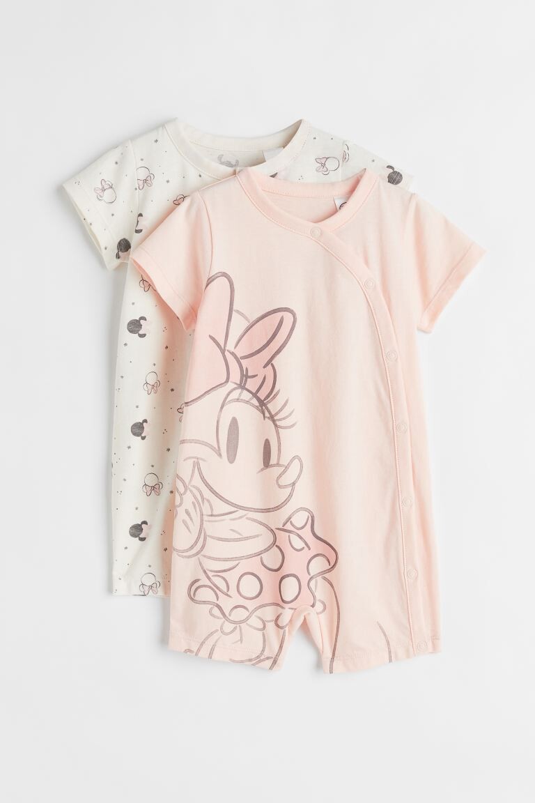 

2 пары хлопковых пижам H&M, светло-розовый/минни маус