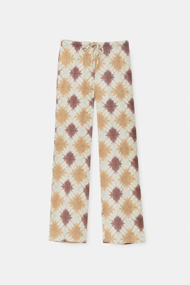 

Брюки Pull&Bear Flowing Printed, бежево-коричневый