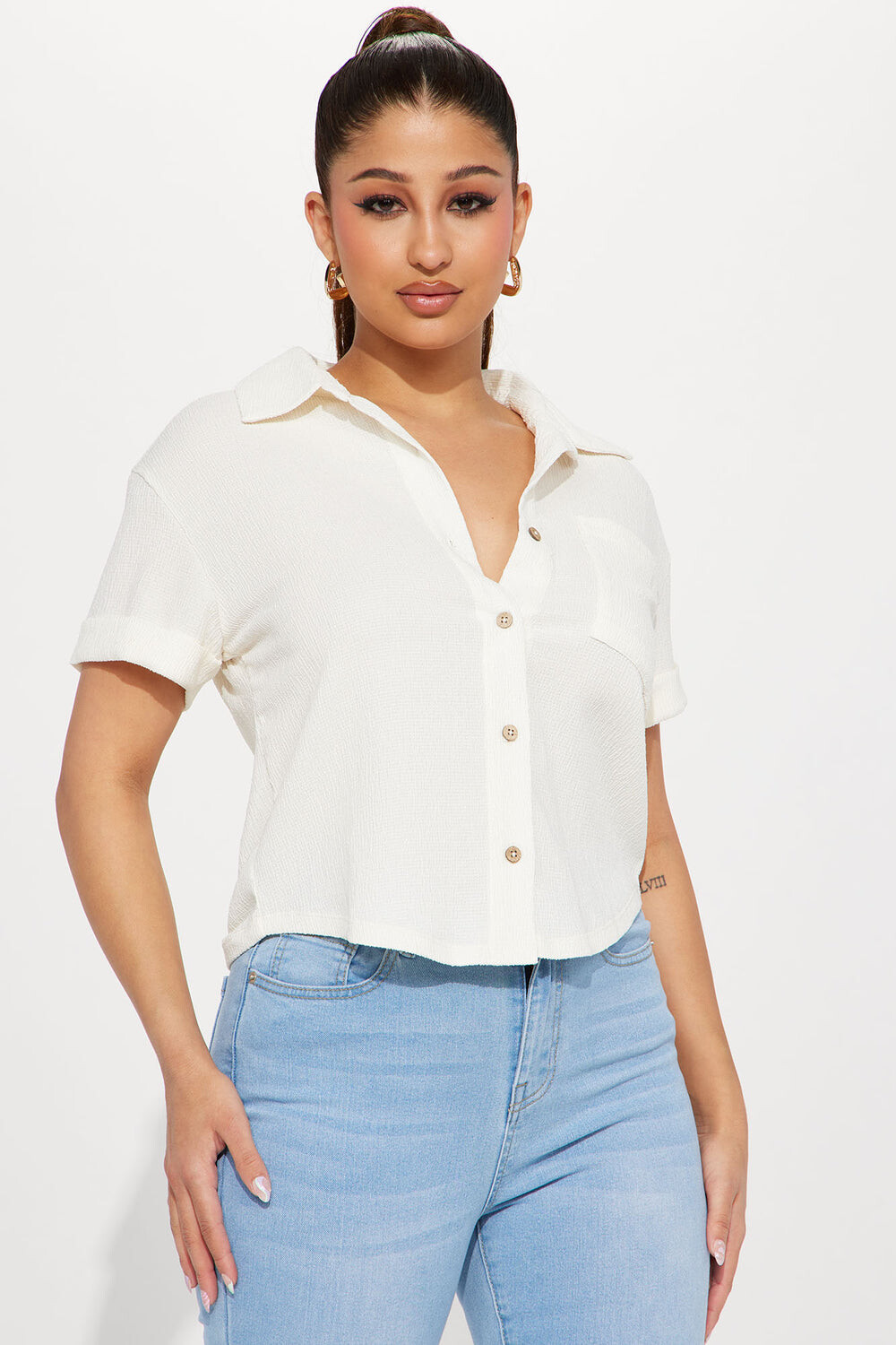 

Рубашка Fashion Nova JH738B918, слоновая кость