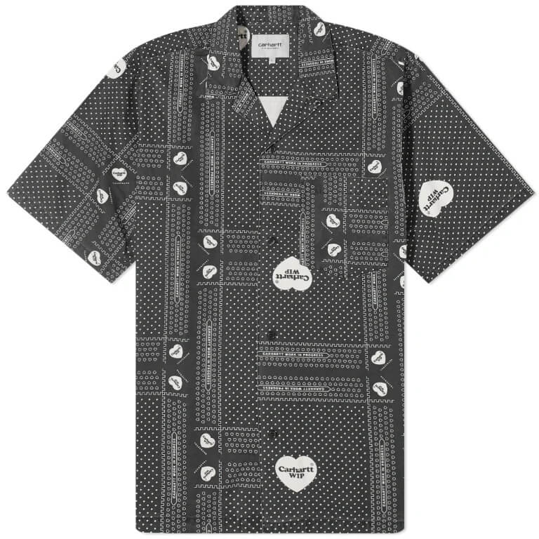 Рубашка Carhartt Wip Heart Bandana Vacation, черный/белый рубашка узкого покроя из поплина стрейч xs черный