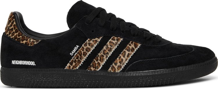 Кроссовки Adidas END. x Neighborhood x Samba 'Black Leopard', черный - фото