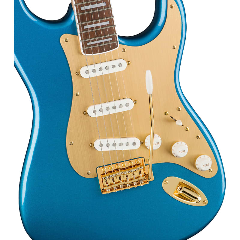 цена Squier 40th Anniversary Stratocaster Gold Edition - Синий Лейк-Плэсид