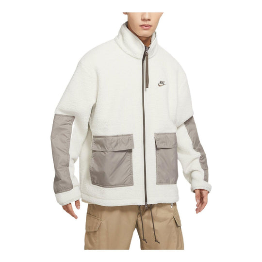 Куртка Nike fleece zipped hooded jacket 'White' DV8183-072, белый куртка кофта uniqlo fleece stretch zipped темно голубой