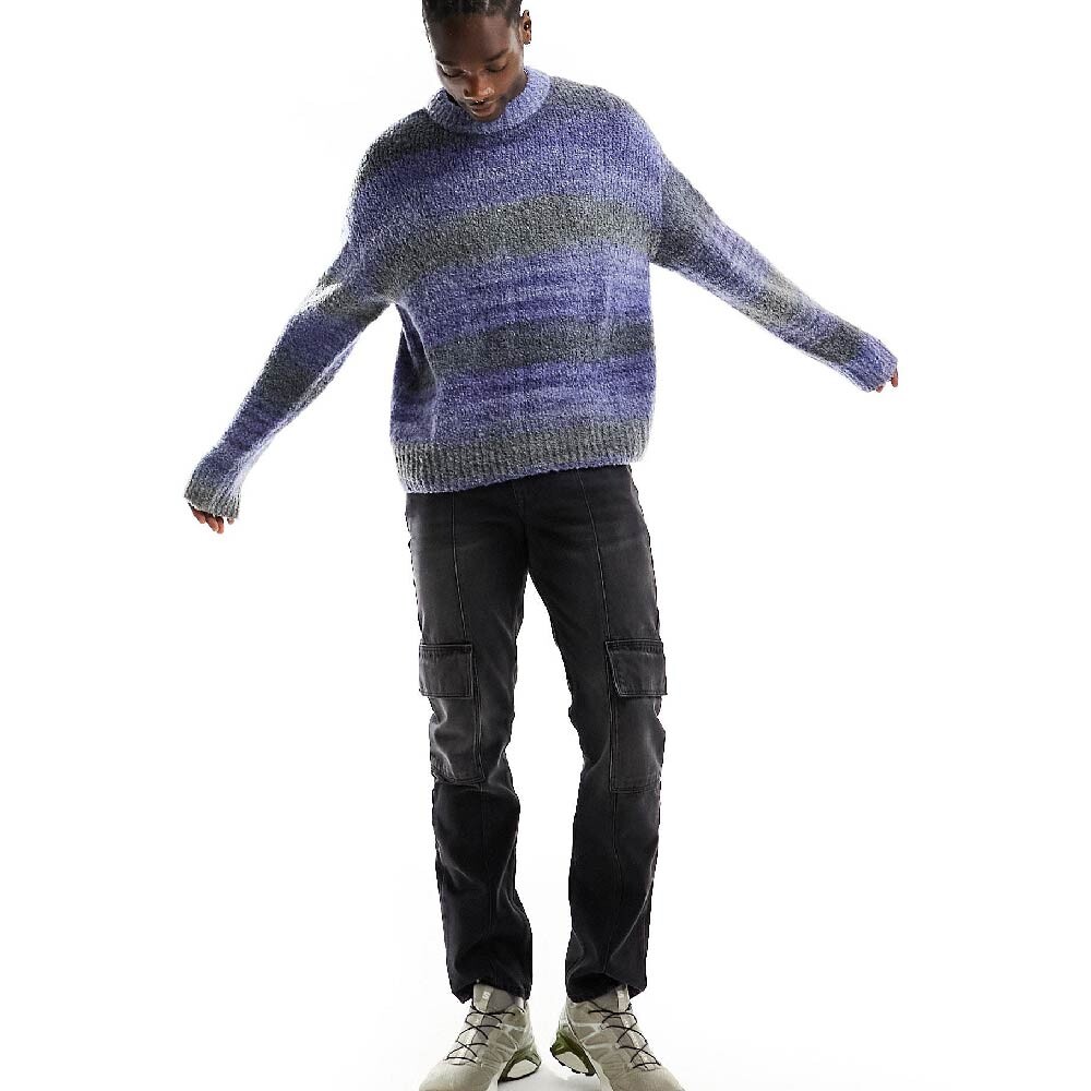 

Джемпер Weekday Daniel Wool Blend, фиолетовый/серый