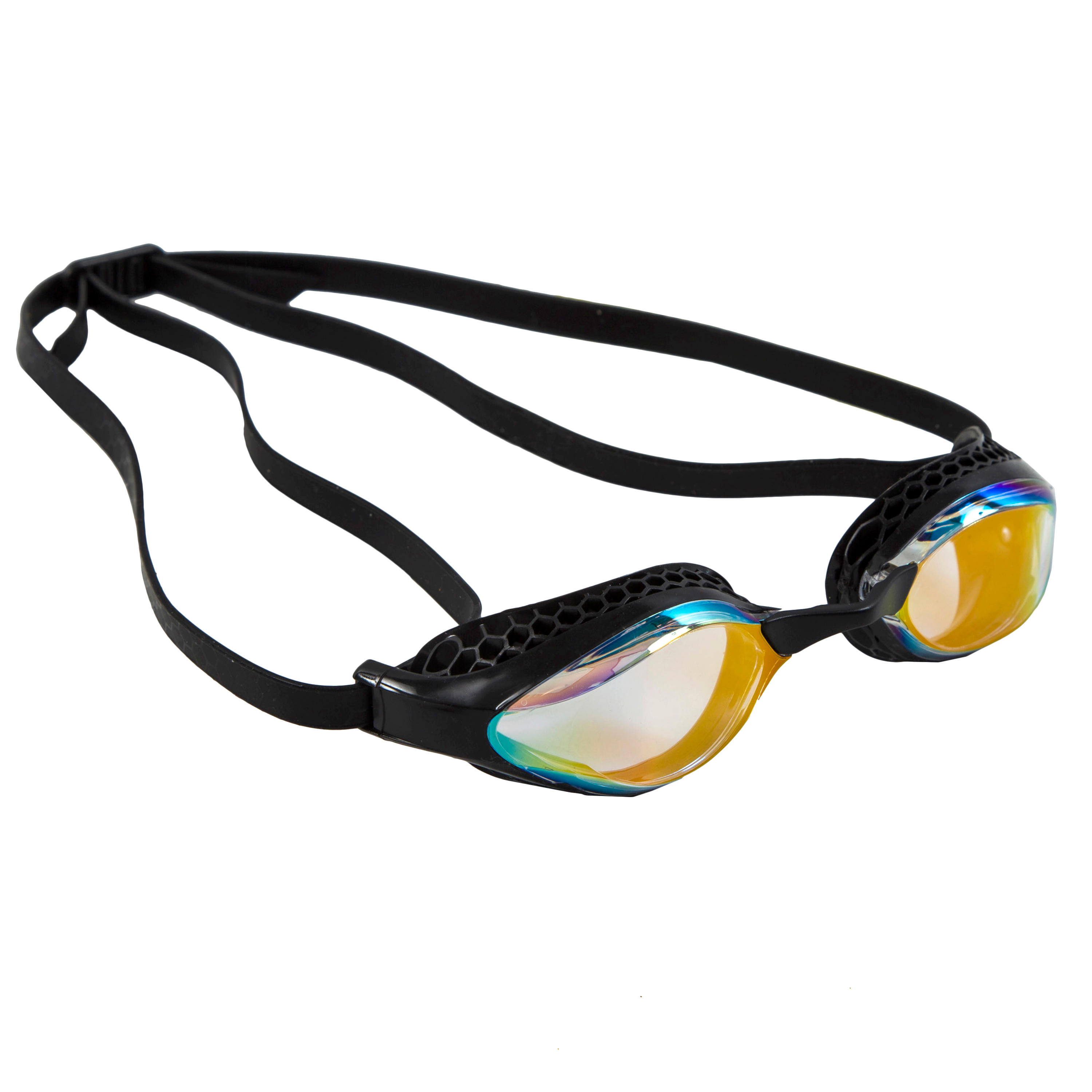 Очки для плавания Arena Airspeed зеркальные желтые/черные, черный очки для плавания с зеркалом airspeed arena черный