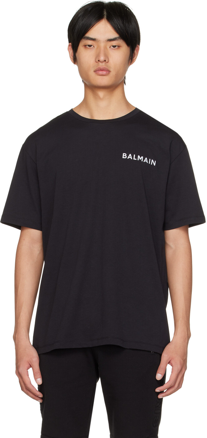

Черная светоотражающая футболка Balmain