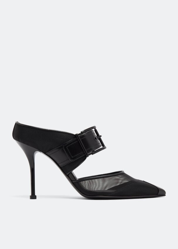 

Мюли ALEXANDER MCQUEEN Punk buckle mules, черный