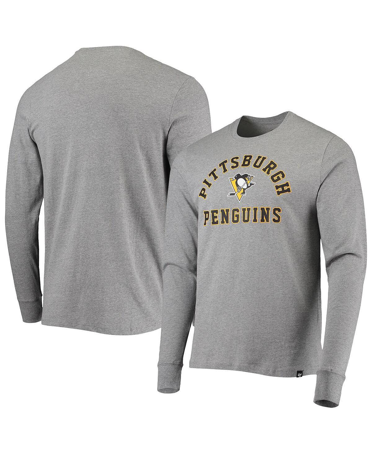 Мужская футболка с длинным рукавом '47 heathered grey pittsburgh penguins varsity arch super rival '47 Brand, мульти
