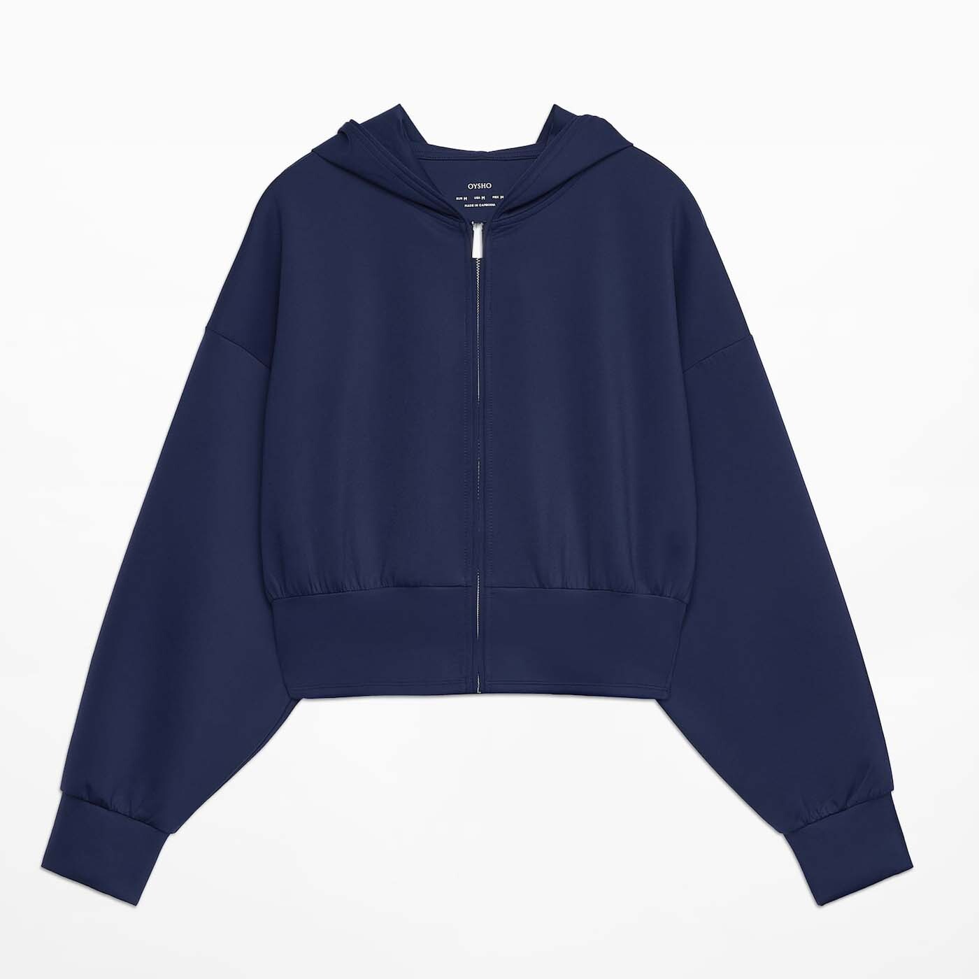 

Толстовка Oysho Neoprene-effect Hooded, темно-синий