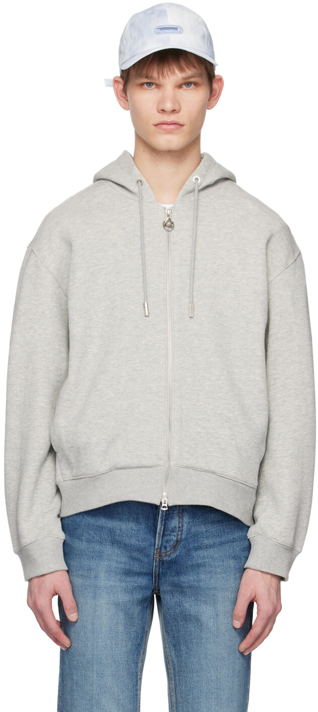 

Серый худи с вышивкой Solid Homme