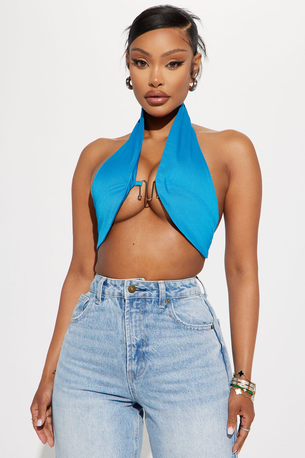 

Топ Fashion Nova LHT768, бирюзовый