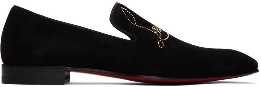 

Черные темно-синие лоферы со стразами и одуванчиком Christian Louboutin, Черный, Черные темно-синие лоферы со стразами и одуванчиком Christian Louboutin