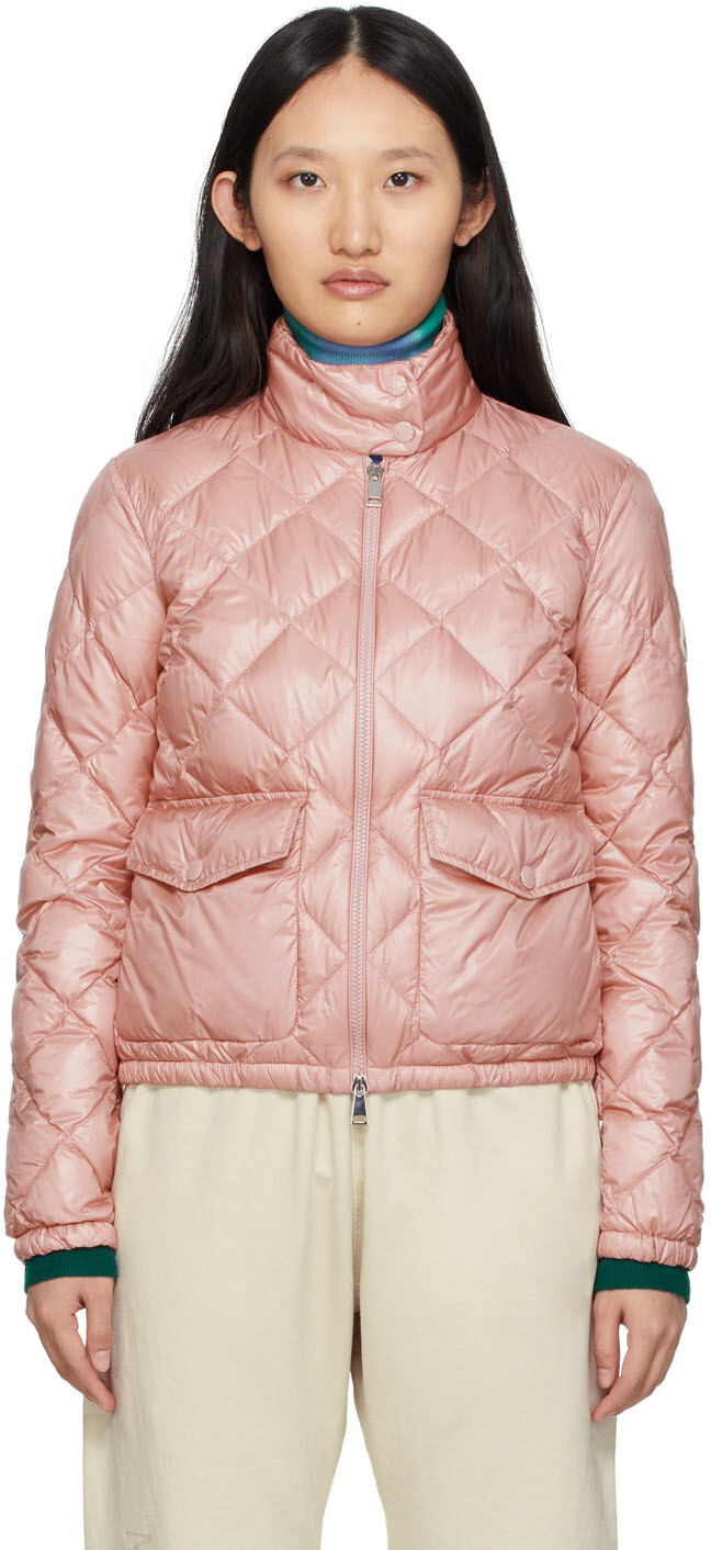 

Розовая пуховая короткая куртка Binic Moncler, Розовый