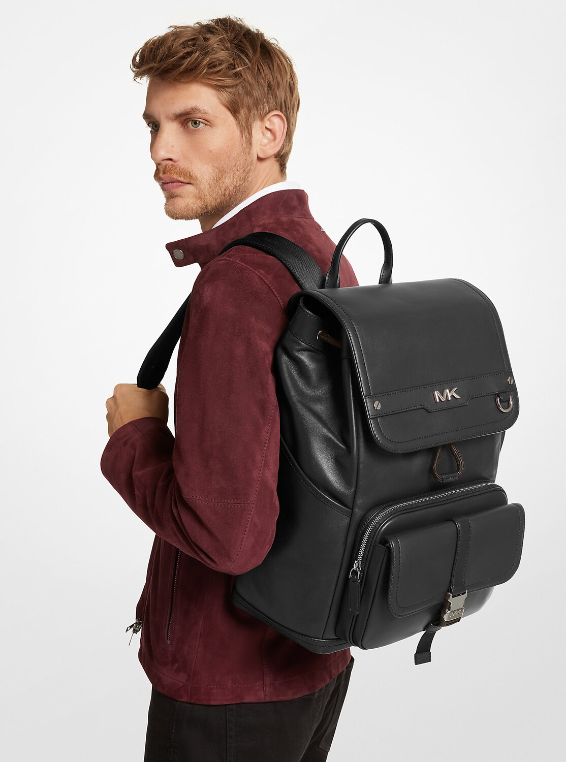 

Рюкзак Michael Kors Varick Leather Backpack, черный