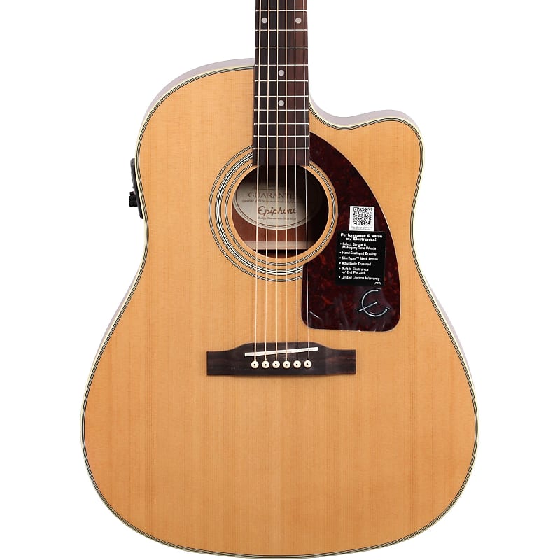 цена Электроакустическая гитара Epiphone J-15 EC Deluxe (с футляром), натуральный цвет